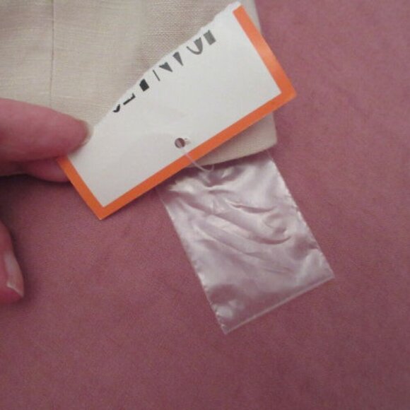 90s Vtg Linen Blend Blazer Size 18W Jacket Lined Neutral Minimalist Career NEW - Picture 12 of 12